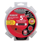 Diablo 5 in. Ceramic Blend Hook and Lock Sanding Disc 120 Grit Medium 50 pk DCD050120H50G